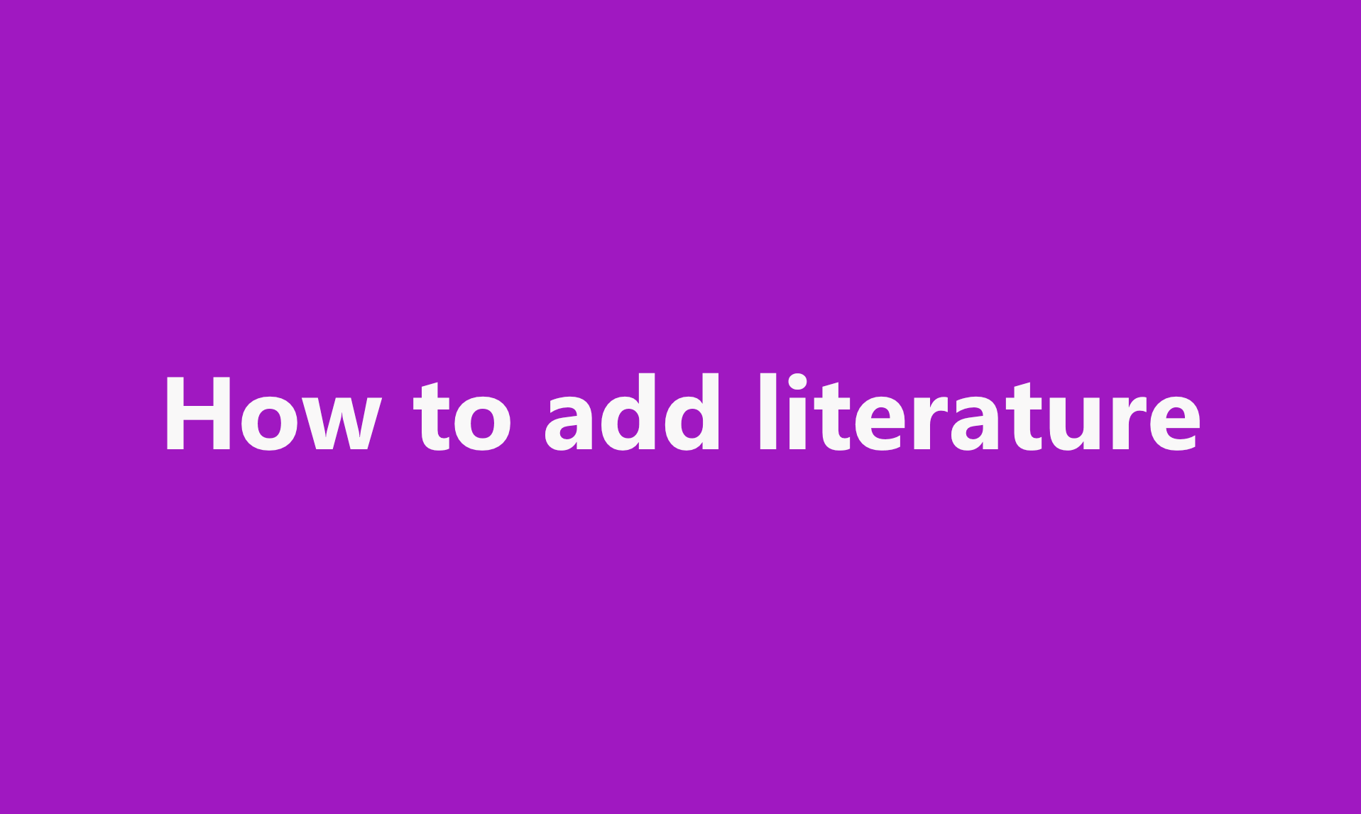 Add Literature Preview