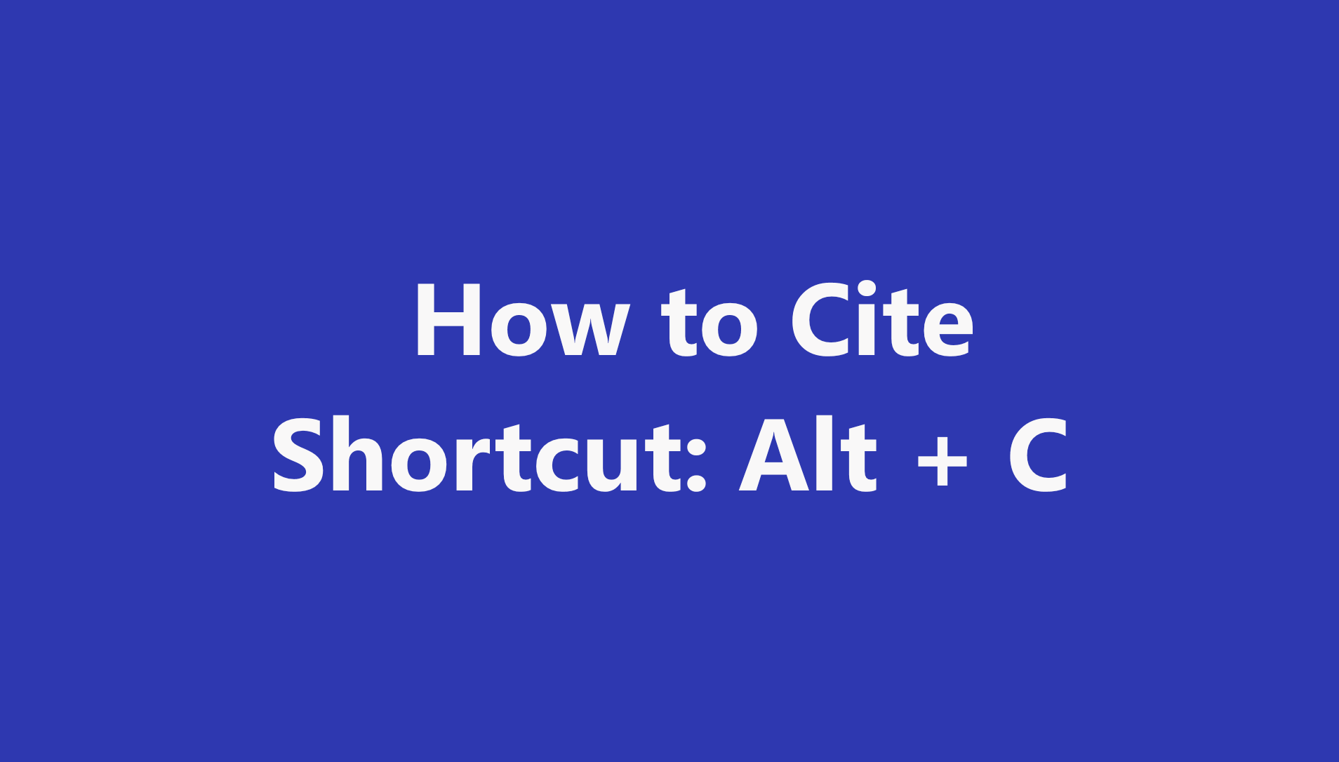 Quick Cite Preview