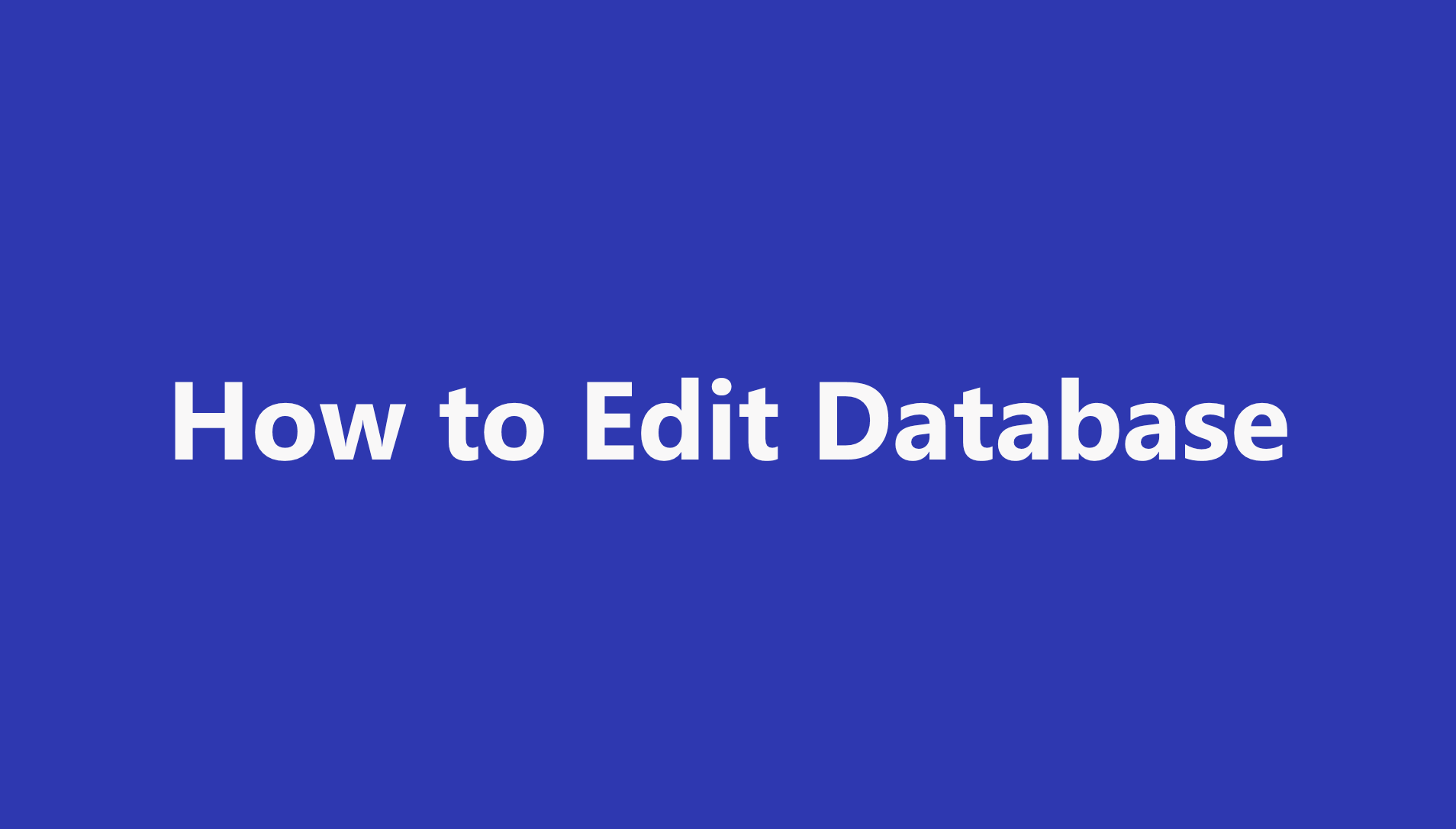 Edit Database Preview