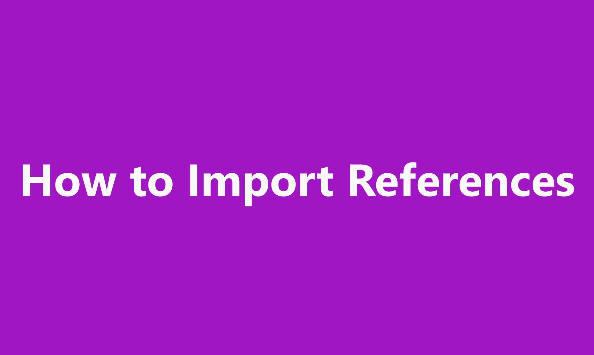 Import References Preview