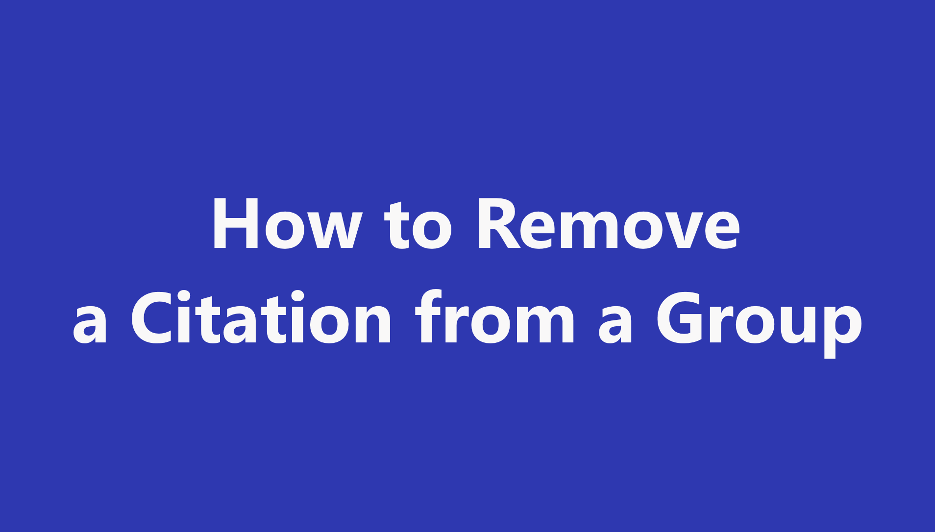 Remove Citation Preview