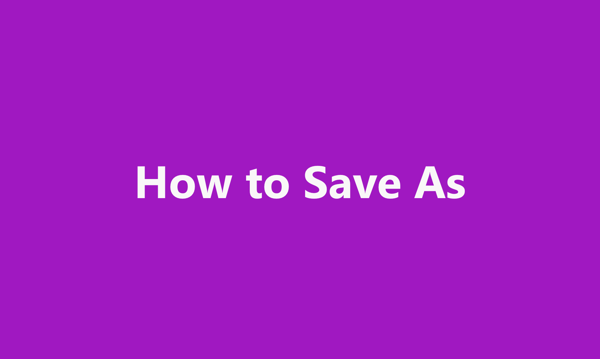 Save As Preview