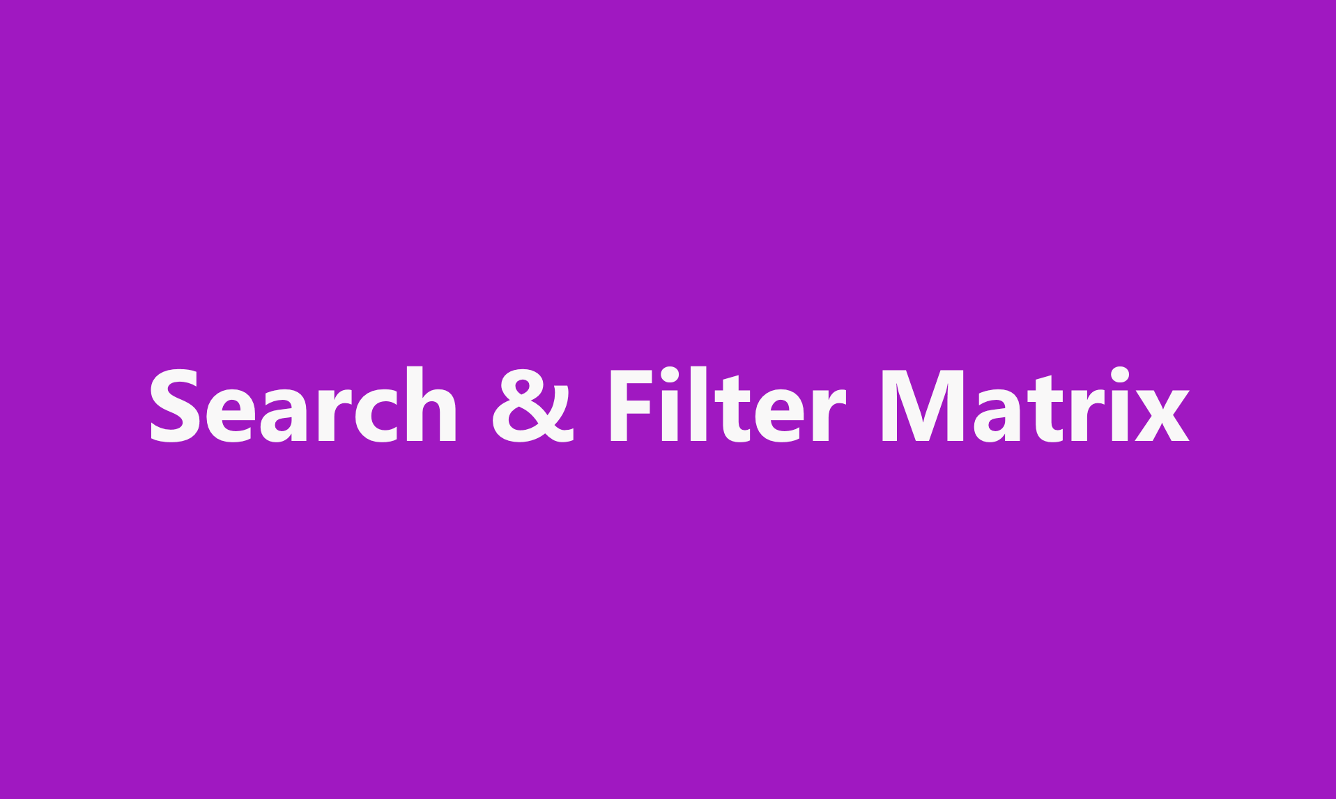 Search and Filter Preview